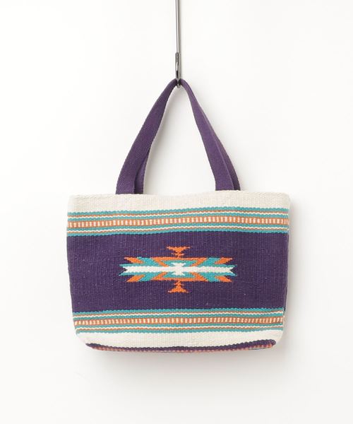 チャイハネ（チャイハネ）の「【チャイハネ】オルテガ柄ミニトートバッグ（トートバッグ・レディース・レッド/グリーン/イエロー/ターコイズブルー/オフホワイト/パープル・FREE）」の8枚目の写真