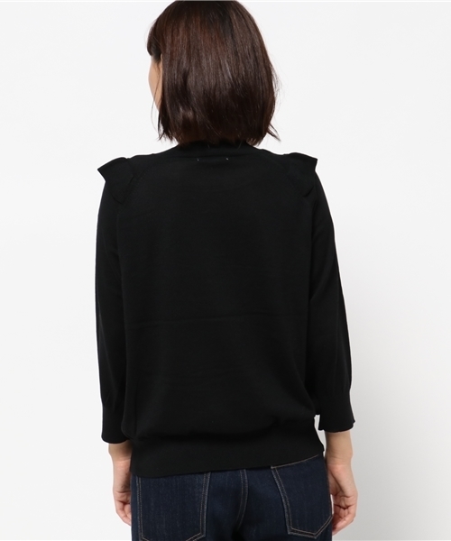 NATURAL BEAUTY BASIC（ナチュラルビューティーベーシック）の「フリルニット（ニット/セーター・レディース・ダークベージュ/ブラック/グレー・MEDIUM）」の8枚目の写真