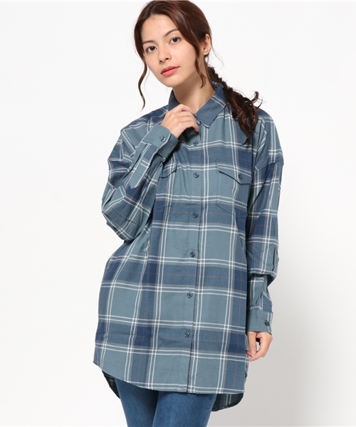 MOUSSY（マウジー）の「OVERSIZE CHECK SHIRT（シャツ/ブラウス・レディース・ブラック系その他/レッド系その他/ブルー系その他・FREE）」の13枚目の写真
