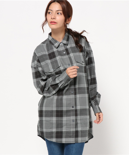 MOUSSY（マウジー）の「OVERSIZE CHECK SHIRT（シャツ/ブラウス・レディース・ブラック系その他/レッド系その他/ブルー系その他・FREE）」の14枚目の写真