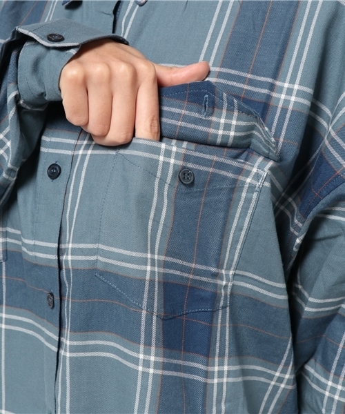 MOUSSY（マウジー）の「OVERSIZE CHECK SHIRT（シャツ/ブラウス・レディース・ブラック系その他/レッド系その他/ブルー系その他・FREE）」の10枚目の写真