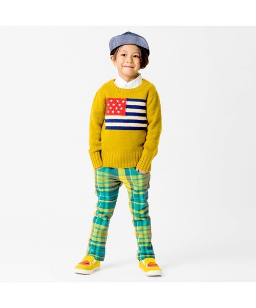 BREEZE（ブリーズ）の「あったか裏シャギーチェックパンツ 10分丈（その他パンツ・キッズ・マスタード/ブラック/レッド・110/130/100/120/80/90/140/95）」の14枚目の写真