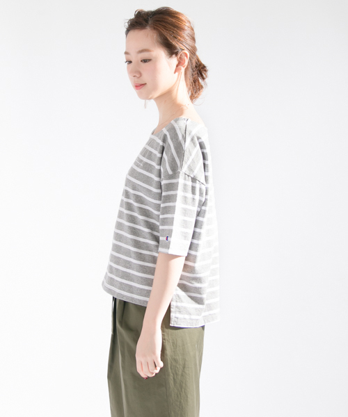 Champion(チャンピオン)の「 UR Champion×URBAN RESEARCH 別注ボーダーカットソー(Tシャツ/カットソー・レディース・ネイビー/ホワイト/ライトグレー・FREE)」の14枚目の写真