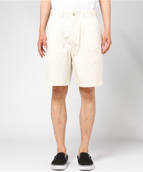 CIAOPANIC（チャオパニック）の「60/2ギャバジンミリタリー2タックワイドショーツ（チノパンツ・メンズ・オフホワイト/ベージュ/ネイビー・LARGE/SMALL/MEDIUM）」の11枚目の写真