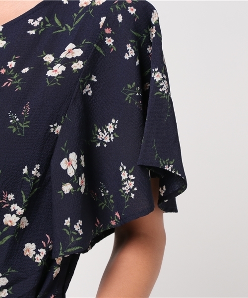 LBC（エルビーシー）の「プリント前開きワンピース                     （ワンピース・レディース・マスタード/ネイビー/ベージュ・LARGE/MEDIUM）」の11枚目の写真