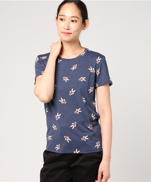 宇宙飛行士プリント スリムクルーネックTシャツ (半袖) 宇宙飛行士プリント スリムクルーネックTシャツ (半袖)