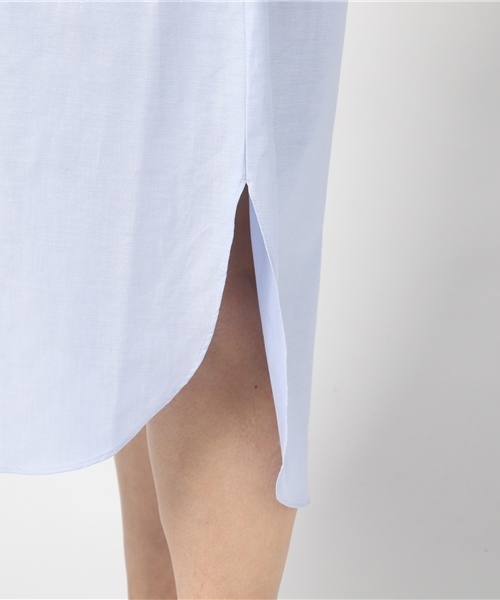 IENA（イエナ）の「THOMAS MASON スキッパーシャツワンピース◆（シャツワンピース・レディース・ホワイト/ダークブルー/エメラルドブルー・36/38）」の18枚目の写真