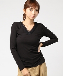 OLIVE des OLIVE | 衿レーステレコロンＴ(Tシャツ/カットソー)