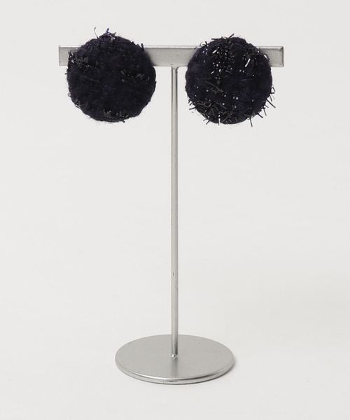 TONE SELECT GOODS（トーンセレクトグッズ）の「【Uloue】キラキラツイードのピアス（ピアス（両耳用）・レディース・ブラック/ネイビー/レッド/ホワイト・FREE）」の2枚目の写真