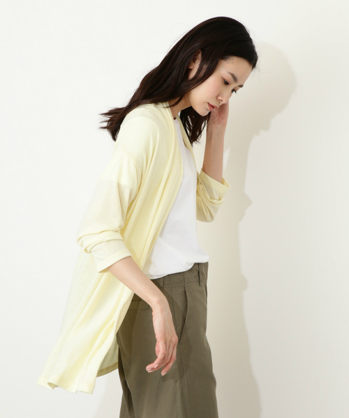 NATURAL BEAUTY BASIC（ナチュラルビューティーベーシック）の「〈UVカット〉カーデソリッド（Tシャツ/カットソー・レディース・イエロー/ネイビー/ベージュ・MEDIUM）」の14枚目の写真