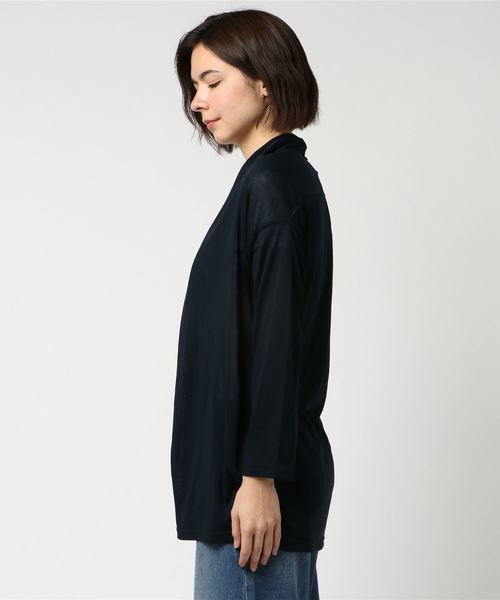 NATURAL BEAUTY BASIC（ナチュラルビューティーベーシック）の「〈UVカット〉カーデソリッド（Tシャツ/カットソー・レディース・イエロー/ネイビー/ベージュ・MEDIUM）」の4枚目の写真