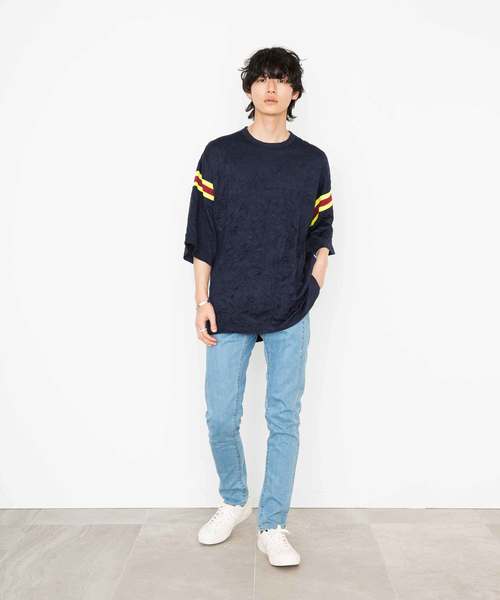 Name.(ネーム)の「【Name.】フットボールハーフスリーブTシャ / U-18SS-007NMC(Tシャツ/カットソー・メンズ・ネイビー/バーガンディー・1/0)」の9枚目の写真