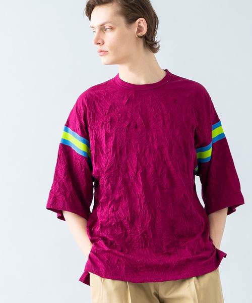 Name.(ネーム)の「【Name.】フットボールハーフスリーブTシャ / U-18SS-007NMC(Tシャツ/カットソー・メンズ・ネイビー/バーガンディー・1/0)」の11枚目の写真