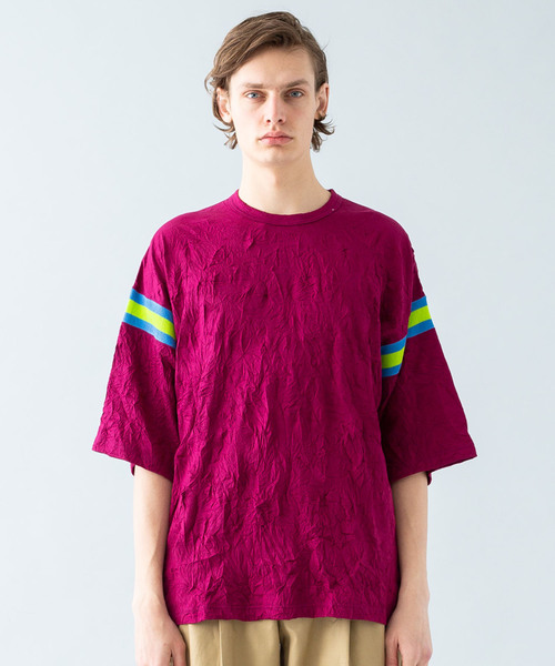 Name.(ネーム)の「【Name.】フットボールハーフスリーブTシャ / U-18SS-007NMC(Tシャツ/カットソー・メンズ・ネイビー/バーガンディー・1/0)」の12枚目の写真