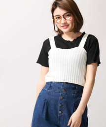 WEGO/ニットリブビスチェ