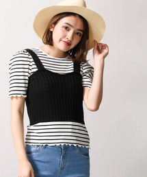 WEGO/ニットリブビスチェ