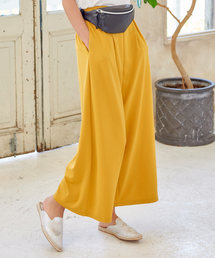 KOBE LETTUCE | [M/Lサイズ]ポンチ素材フロントタックワイドパンツ/ボトムス/レディース[M2193]神戸レタス(その他パンツ)