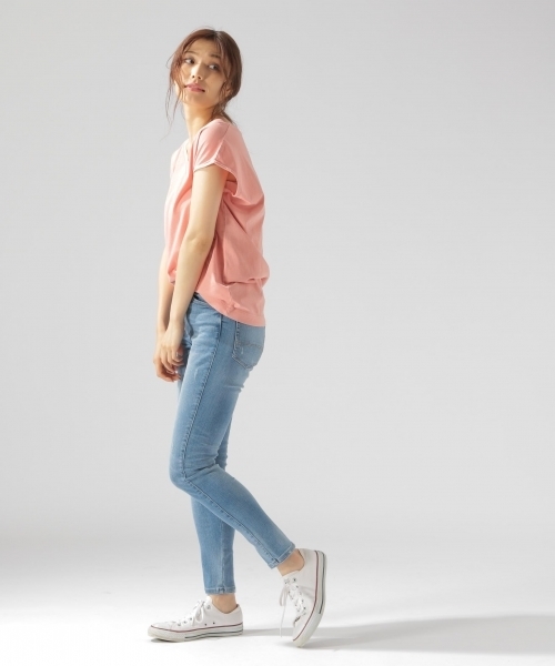 BAYFLOW（ベイフロー）の「スリムスキニーダメージデニム 18AW（デニムパンツ・レディース・チャコール/サックスブルー/インディゴブルー・26inch/23inch/24inch/22inch/25inch）」の6枚目の写真