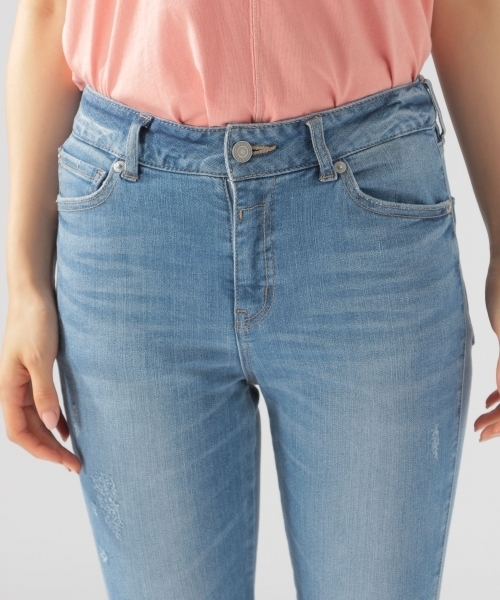 BAYFLOW（ベイフロー）の「スリムスキニーダメージデニム 18AW（デニムパンツ・レディース・チャコール/サックスブルー/インディゴブルー・26inch/23inch/24inch/22inch/25inch）」の11枚目の写真