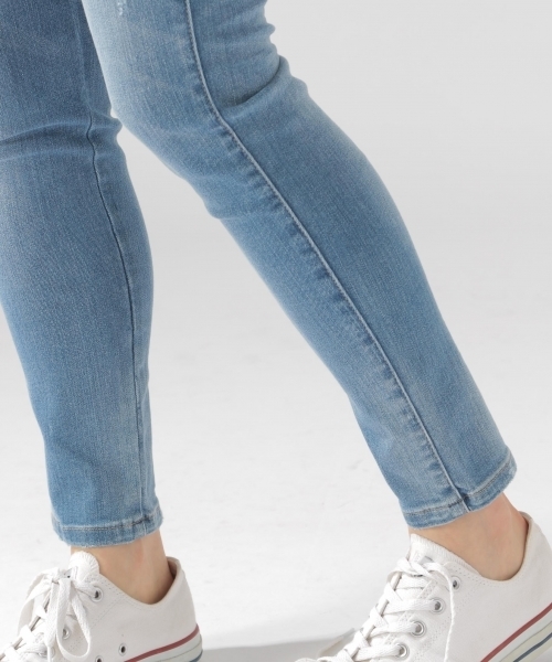 BAYFLOW（ベイフロー）の「スリムスキニーダメージデニム 18AW（デニムパンツ・レディース・チャコール/サックスブルー/インディゴブルー・26inch/23inch/24inch/22inch/25inch）」の15枚目の写真
