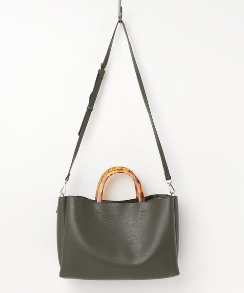 FREE'S MART（フリーズマート）の「３ポケットトートBAG（トートバッグ・レディース・ホワイト/ブラック/カーキ・ﾌﾘ-）」の3枚目の写真