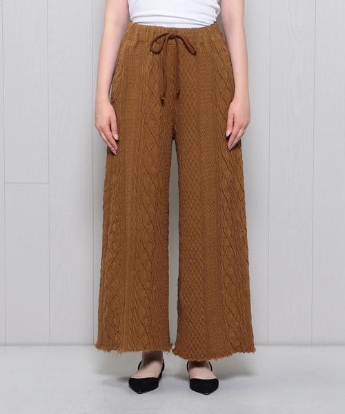 R JUBILEE（アールジュビリー）の「＜R JUBILEE＞CABLE PANTS/パンツ.（その他パンツ・レディース・オフホワイト/モカ・SMALL）」の2枚目の写真