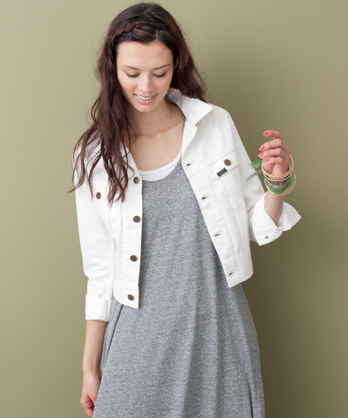 Lee（リー）の「[Lee(リー)] Gジャン（デニムジャケット・レディース・ホワイト/ライトブルー/ネイビー・SMALL/MEDIUM）」の2枚目の写真