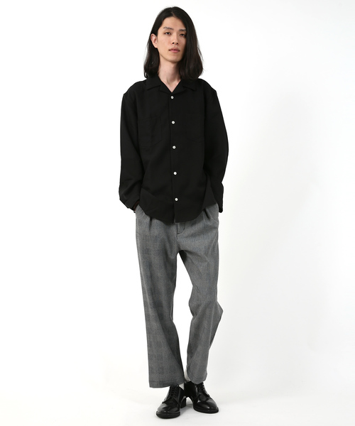 Rocky Monroe（ロッキーモンロー）の「ポリエステルトロオープンカラーシャツ（シャツ/ブラウス・メンズ・チャコールグレー/ブラック/ベージュ/パープル/ネイビー/オフホワイト/テラコッタ/ライトグレー/ブルーグリーン/ブルー/ピンク/ライトベージュ・M/L）」の13枚目の写真