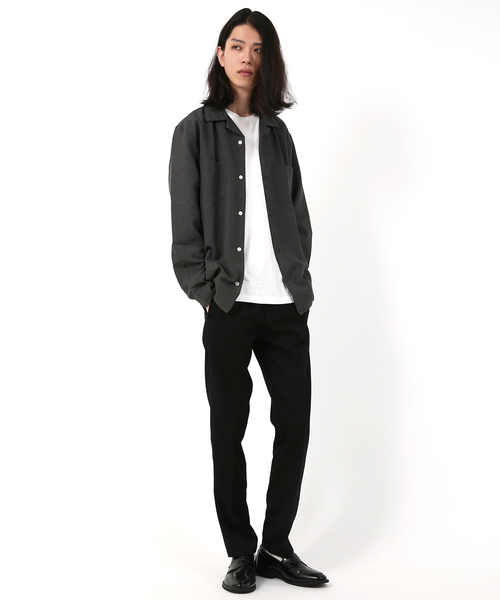 Rocky Monroe（ロッキーモンロー）の「ポリエステルトロオープンカラーシャツ（シャツ/ブラウス・メンズ・チャコールグレー/ブラック/ベージュ/パープル/ネイビー/オフホワイト/テラコッタ/ライトグレー/ブルーグリーン/ブルー/ピンク/ライトベージュ・M/L）」の19枚目の写真