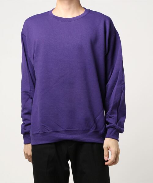Anytime Songs（エニータイムソングス）の「【JERZEES/ジャージーズ】裏起毛スウェット トレーナー（スウェット・メンズ・ブラック/杢グレー/ホワイト/ネイビー/サンドベージュ/オリーブ/パープル/オレンジ/サックスブルー・LARGE/X-LARGE/SMALL/MEDIUM）」の8枚目の写真
