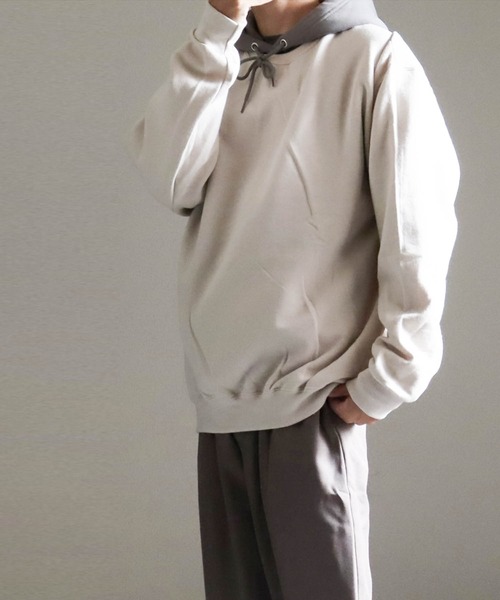 Anytime Songs（エニータイムソングス）の「【JERZEES/ジャージーズ】裏起毛スウェット トレーナー（スウェット・メンズ・ブラック/杢グレー/ホワイト/ネイビー/サンドベージュ/オリーブ/パープル/オレンジ/サックスブルー・LARGE/X-LARGE/SMALL/MEDIUM）」の4枚目の写真