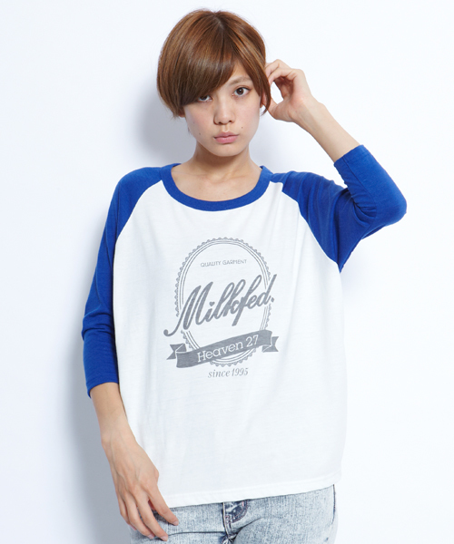 MILKFED.(ミルクフェド)の「BIG BB T BOTTLE STICKER(Tシャツ/カットソー・レディース・ホワイト/アッシュグレー/ネイビー・SMALL/MEDIUM)」の1枚目の写真