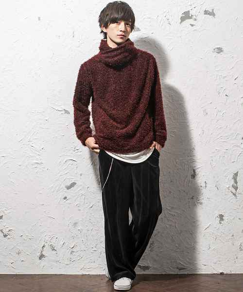 MinoriTY(マイノリティ)の「ツイストネックシャギーニットソー(ニット/セーター・メンズ・ホワイト/ブラック/レッド・M/L)」の9枚目の写真