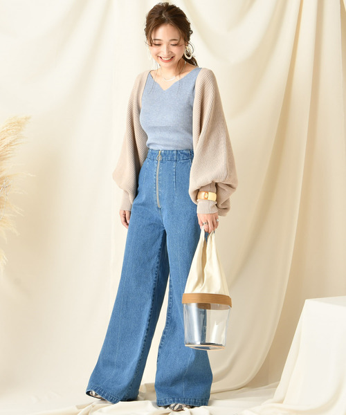DouDou(ドゥドゥ)の「リングファスナーデニム(デニムパンツ・レディース・ブルー/インディゴブルー・36/38)」の15枚目の写真