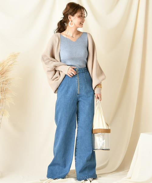 DouDou(ドゥドゥ)の「リングファスナーデニム(デニムパンツ・レディース・ブルー/インディゴブルー・36/38)」の17枚目の写真