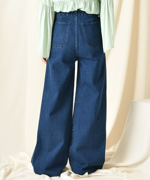 DouDou(ドゥドゥ)の「リングファスナーデニム(デニムパンツ・レディース・ブルー/インディゴブルー・36/38)」の14枚目の写真