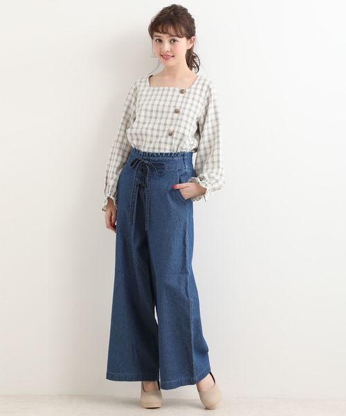 MAJESTIC LEGON(マジェスティックレゴン)の「スクエアチェックブラウス(シャツ/ブラウス・レディース・ベージュ系その他2/ホワイト系その他2/ブラウン系その他2・SMALL/MEDIUM)」の6枚目の写真