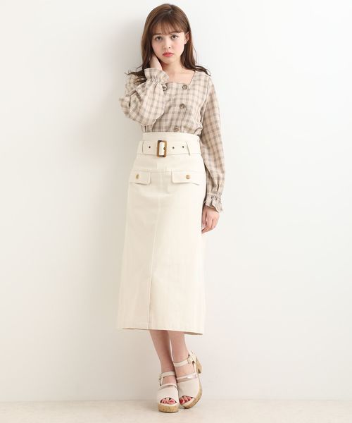 MAJESTIC LEGON(マジェスティックレゴン)の「スクエアチェックブラウス(シャツ/ブラウス・レディース・ベージュ系その他2/ホワイト系その他2/ブラウン系その他2・SMALL/MEDIUM)」の9枚目の写真