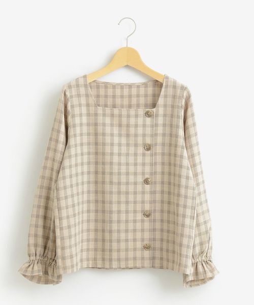 MAJESTIC LEGON(マジェスティックレゴン)の「スクエアチェックブラウス(シャツ/ブラウス・レディース・ベージュ系その他2/ホワイト系その他2/ブラウン系その他2・SMALL/MEDIUM)」の11枚目の写真