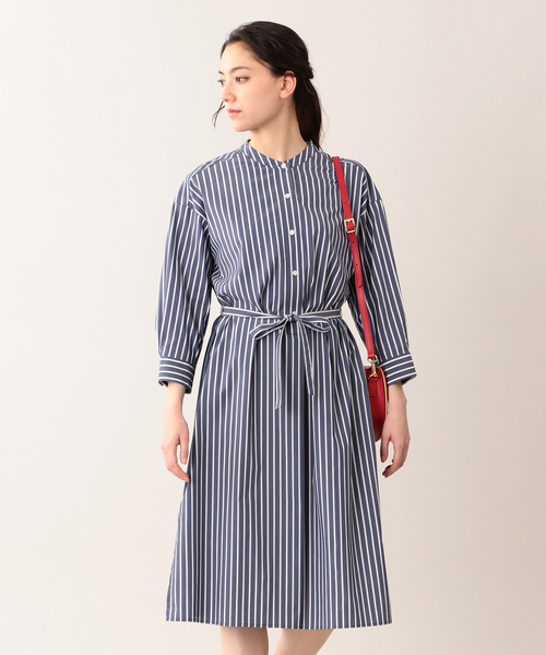 Mackintosh Philosophy ﾏｯｷﾝﾄｯｼｭ ﾌｨﾛｿﾌｨｰ の ウォッシャブル タイプライターストライプコンビワンピース ワンピース Wear