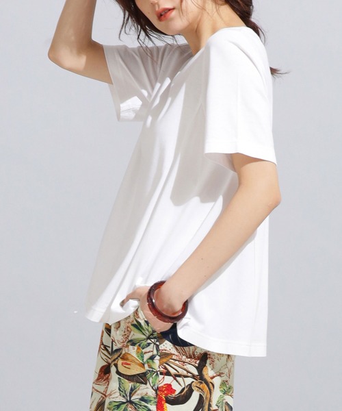 MUVEIL WORK(ミュベールワーク)の「MUVEIL WORK/MUVEIL WORK×AntiSoakedフレアTシャツ(Tシャツ/カットソー)」|ホワイト