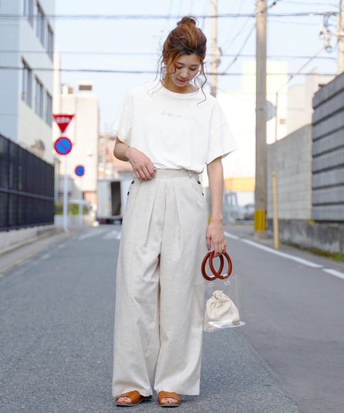 reca（レカ）の「筆記体コットンロゴTシャツ（Tシャツ/カットソー・レディース・ホワイト/ブラック・M）」の5枚目の写真