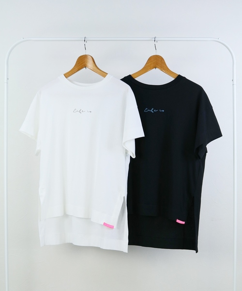 reca（レカ）の「筆記体コットンロゴTシャツ（Tシャツ/カットソー・レディース・ホワイト/ブラック・M）」の6枚目の写真