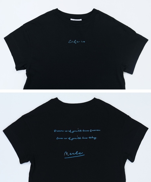 reca（レカ）の「筆記体コットンロゴTシャツ（Tシャツ/カットソー・レディース・ホワイト/ブラック・M）」の4枚目の写真