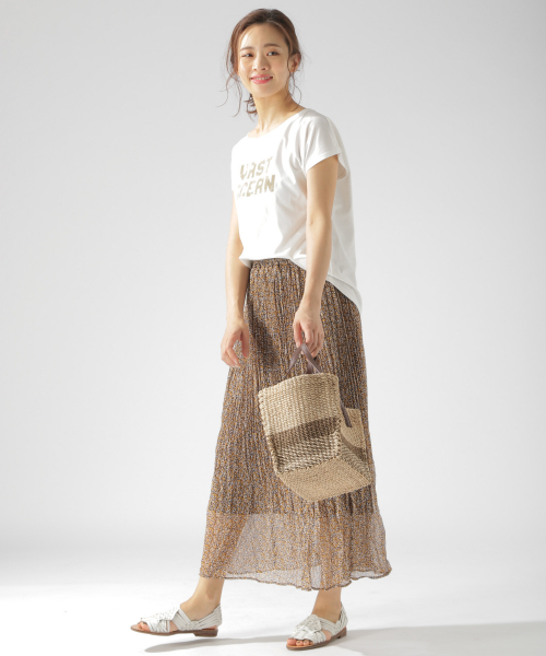 BAYFLOW(ベイフロー)の「カリフォルニアコットンフレンチスリーブロゴTシャツ(Tシャツ/カットソー・レディース・ブルー/ホワイト/ピンク/ベージュ・FREE)」の7枚目の写真