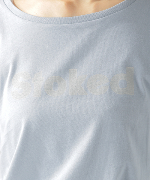 BAYFLOW(ベイフロー)の「カリフォルニアコットンフレンチスリーブロゴTシャツ(Tシャツ/カットソー・レディース・ブルー/ホワイト/ピンク/ベージュ・FREE)」の21枚目の写真