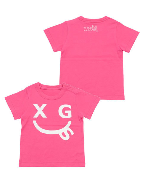 X-girl Stages(エックスガールステージス)の「S/S TEE SMILEY(Tシャツ/カットソー・キッズ・ホワイト/ピンク/グリーン/ブラック・3T/12M/2T)」の4枚目の写真