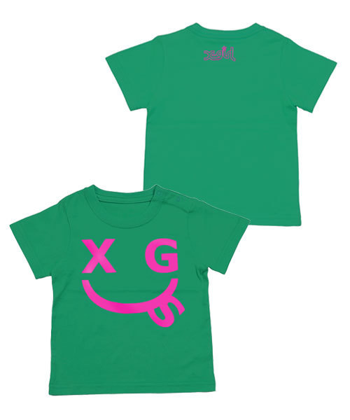 X-girl Stages(エックスガールステージス)の「S/S TEE SMILEY(Tシャツ/カットソー・キッズ・ホワイト/ピンク/グリーン/ブラック・3T/12M/2T)」の3枚目の写真