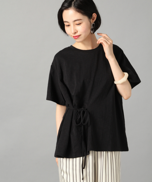 LOWRYS FARM(ローリーズファーム)の「スラブウエストムスビSS 841180(Tシャツ/カットソー・レディース・ブラック/ブラウン/オフホワイト・FREE)」の2枚目の写真