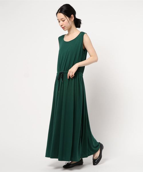 AMERICAN HOLIC（アメリカンホリック）の「ウエストギャザーノースリーブカットワンピース＊（ワンピース・レディース・ネイビー/ブルー/グリーン/チャコールグレー・L/M）」の3枚目の写真